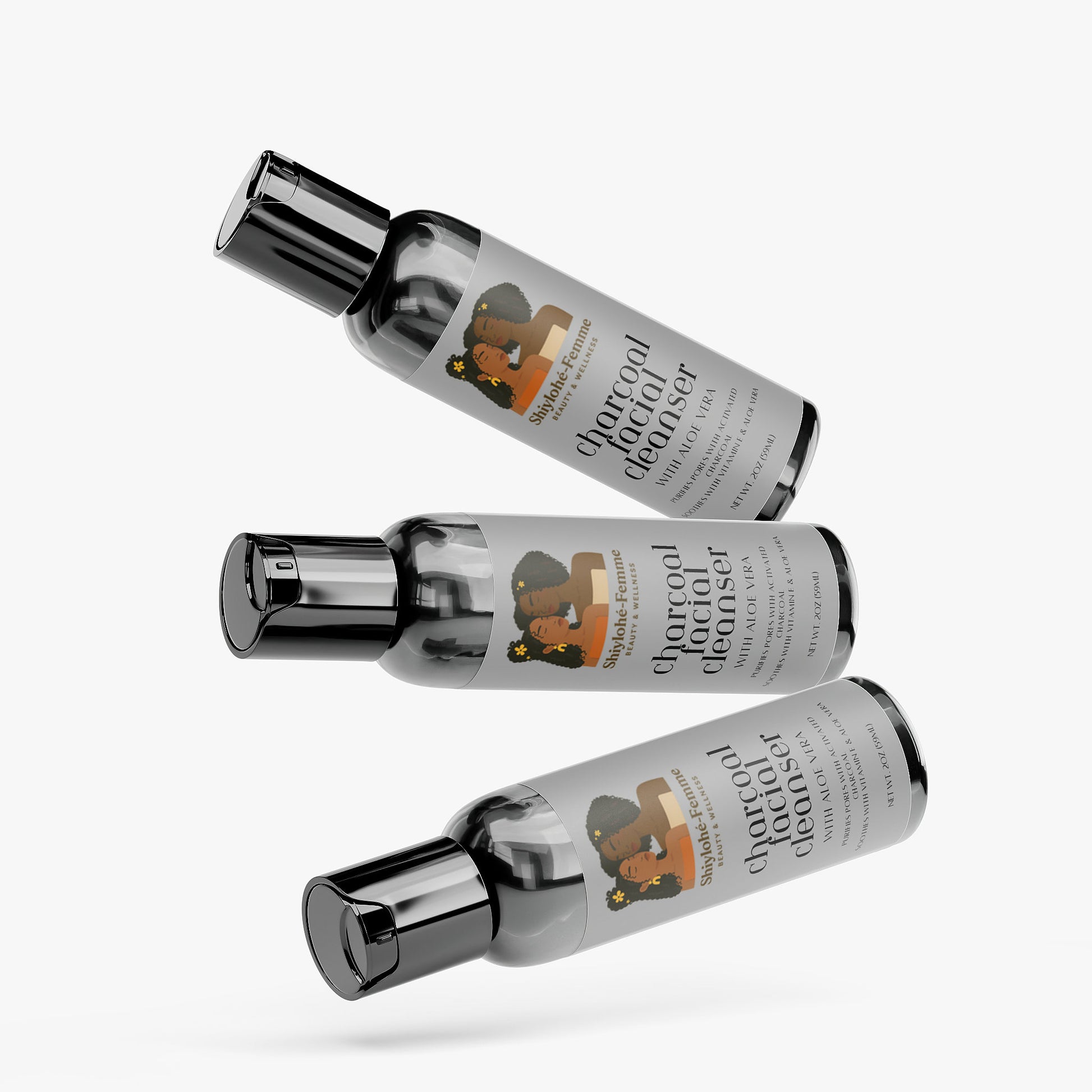 Charcoal Facial Cleanser – Deep cleansing wash to balance oily and acne-prone skin | Shiylohe-Femme