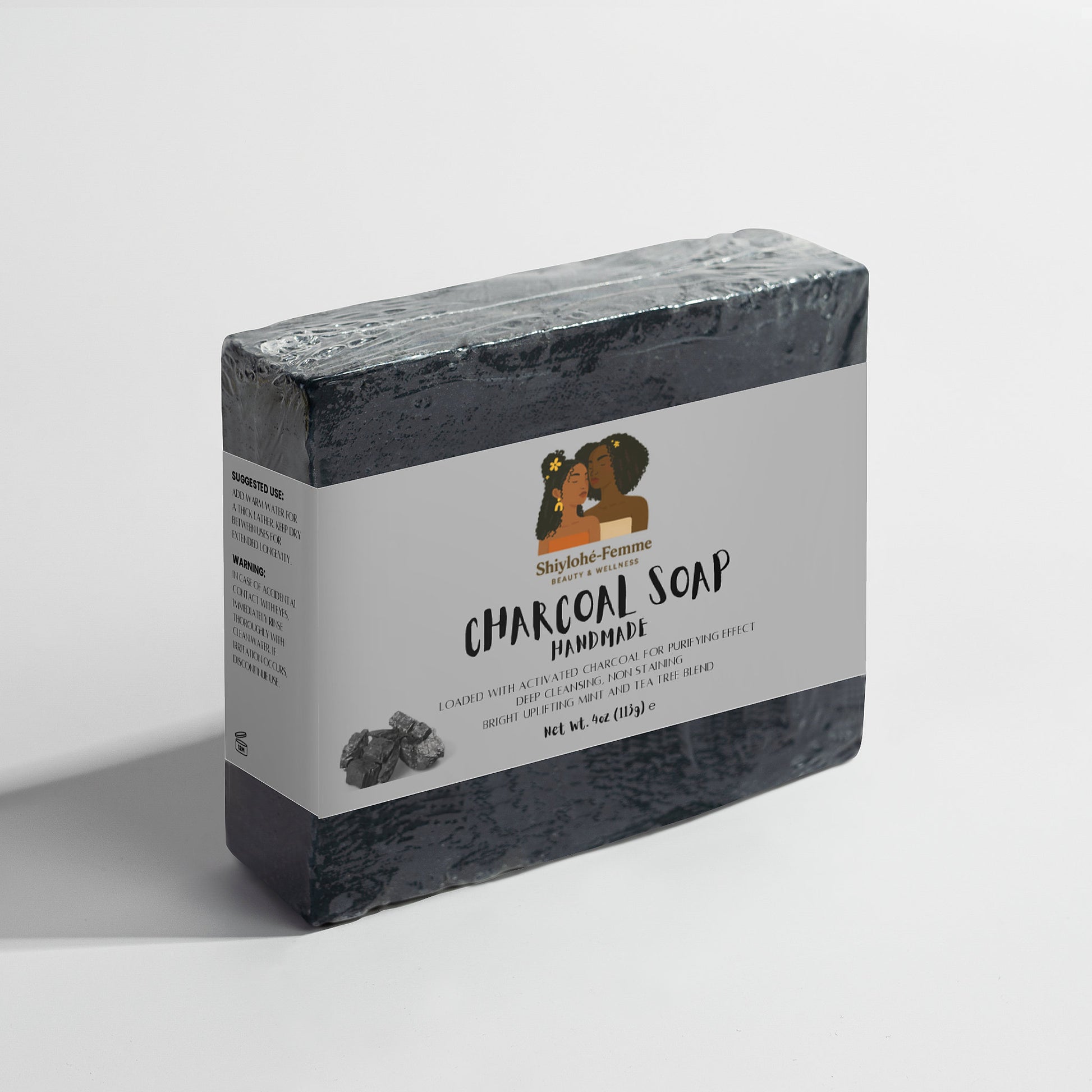 Charcoal Detox Bar Soap – Activated charcoal bar clears pores and oil | Shiylohe-Femme