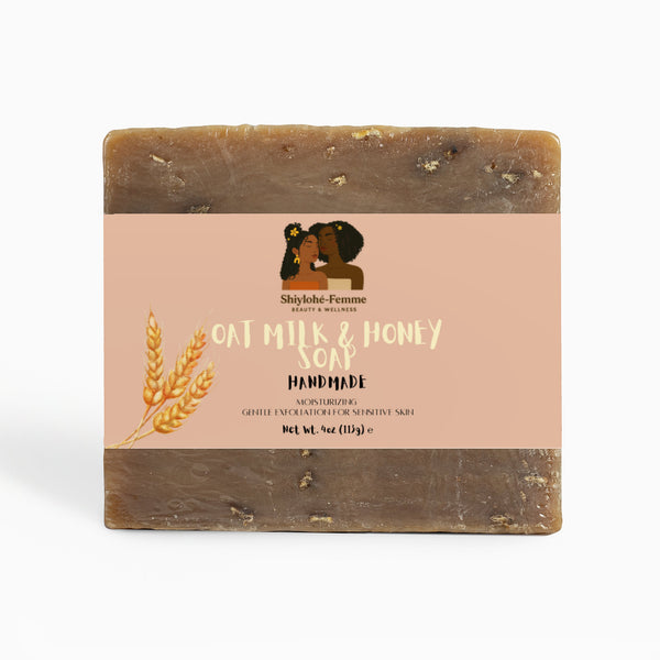 Oat Milk Honey Soap – Moisturizing creamy bar for dry skin relief | Shiylohe-Femme